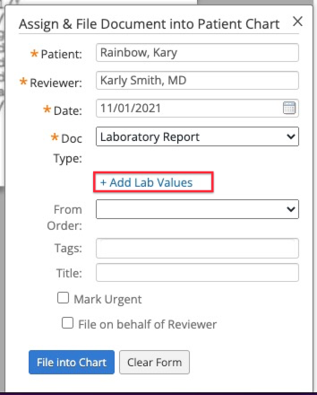 Lab Result Documentation Guide- In House or Faxed Results