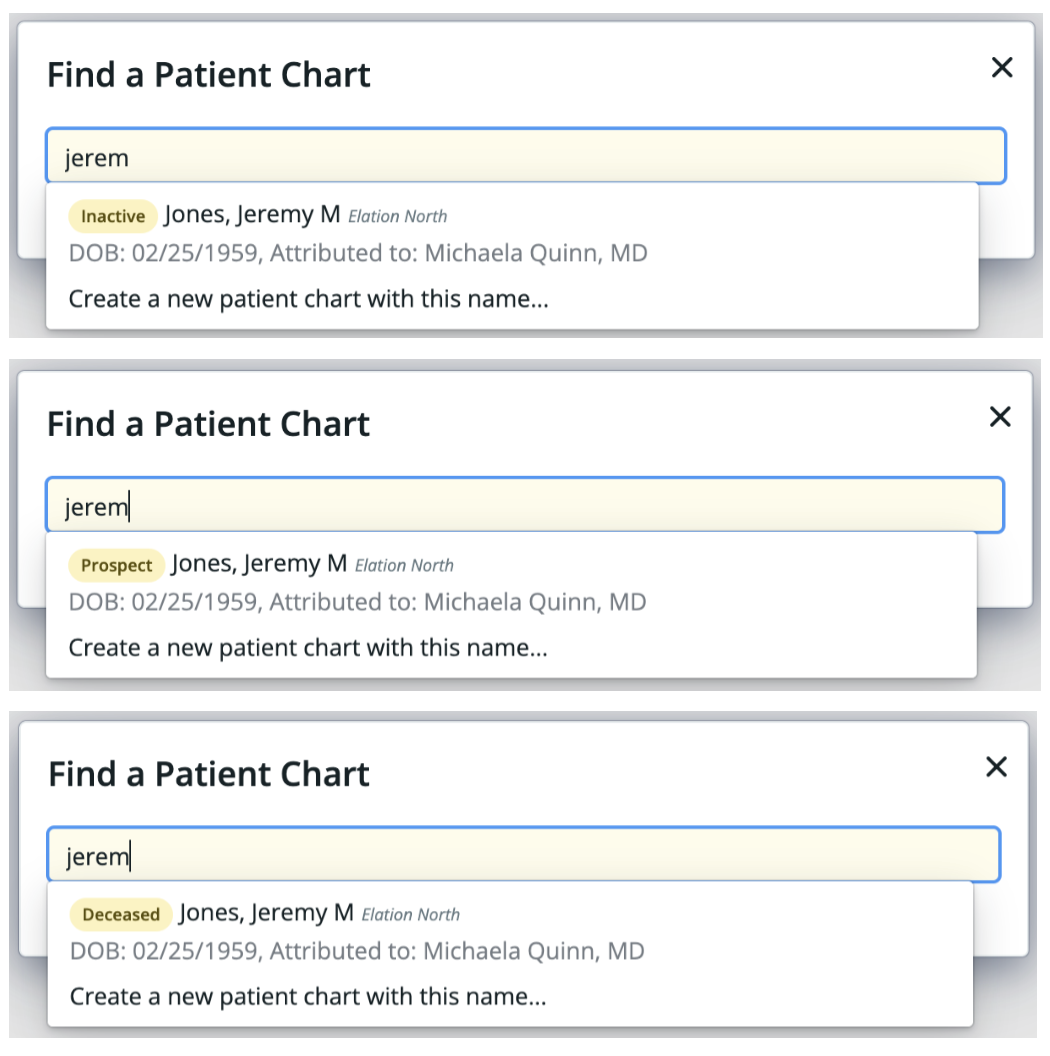 Patient Chart Guide Patient Status