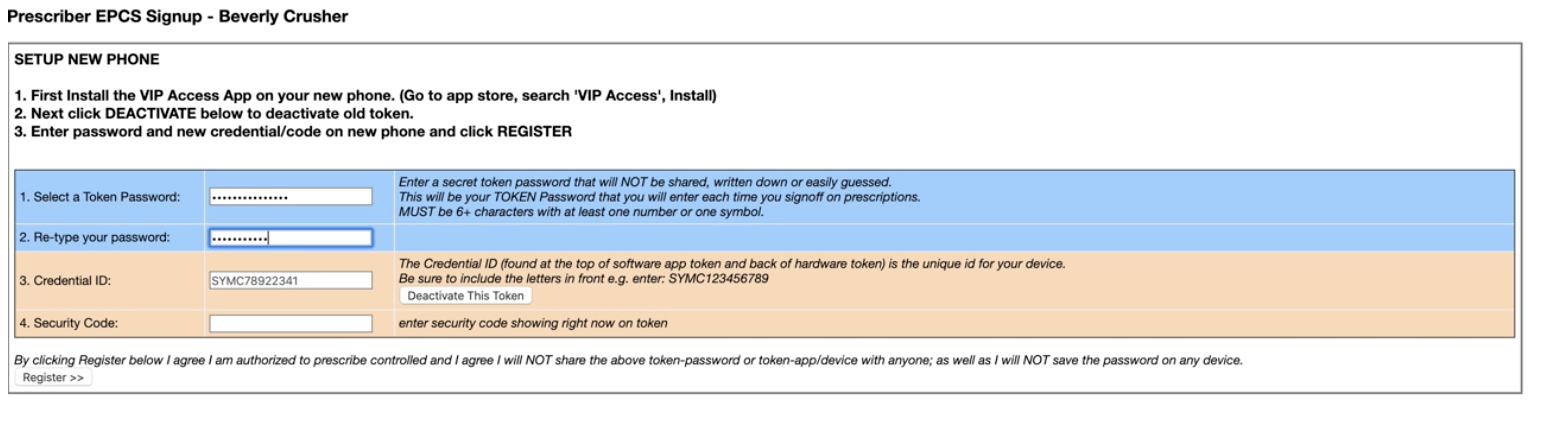 screengrab showing where to enter your new password